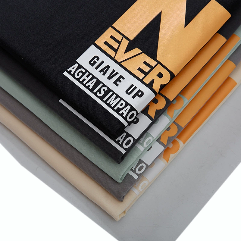 Drop-Shoulder Letter Print Tee 5 Colors