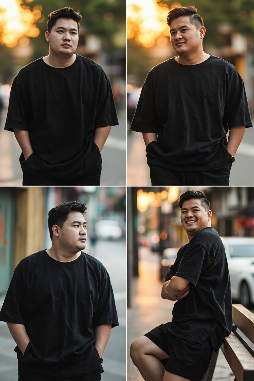 Walking mid-stride, KL street style