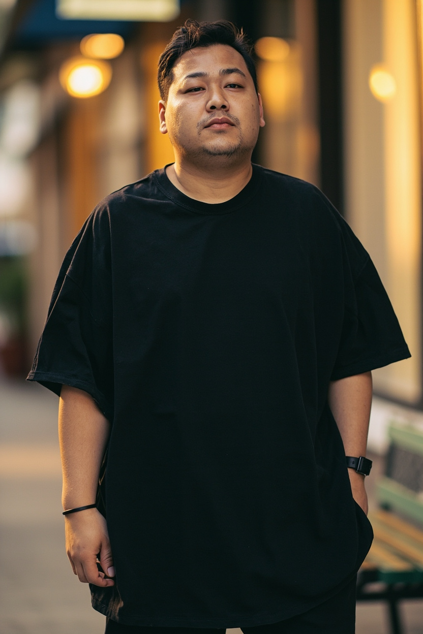 Seated candid, relaxed streetwear vibe