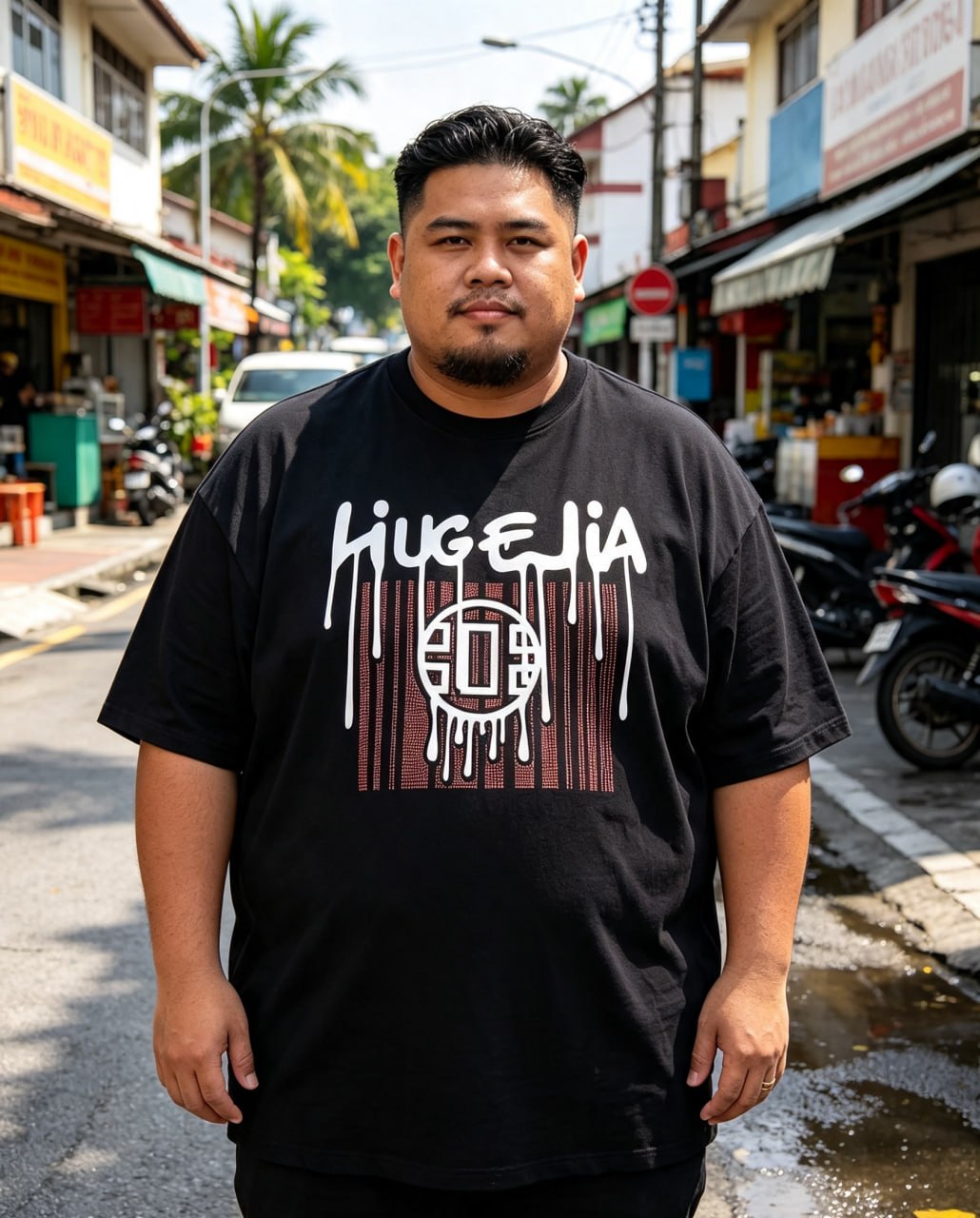 HUGELIA Rhinestone Tee Worn by Real Customer (Street Style)