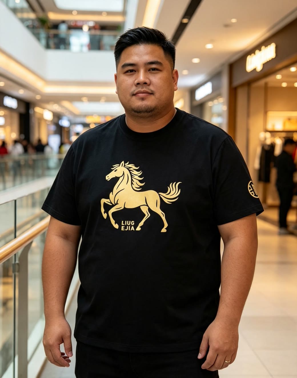 2026 Horse Zodiac Year Tee Worn by Real Customer (Shopping Mall Lifestyle)